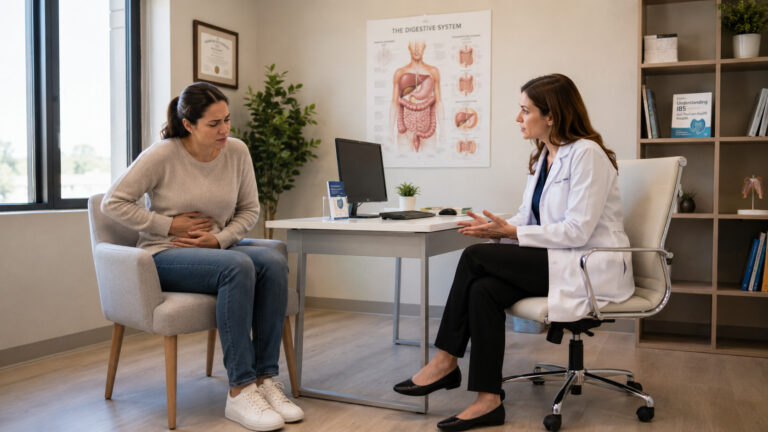 Malade consultant pour un syndorme de l'intestin irritable