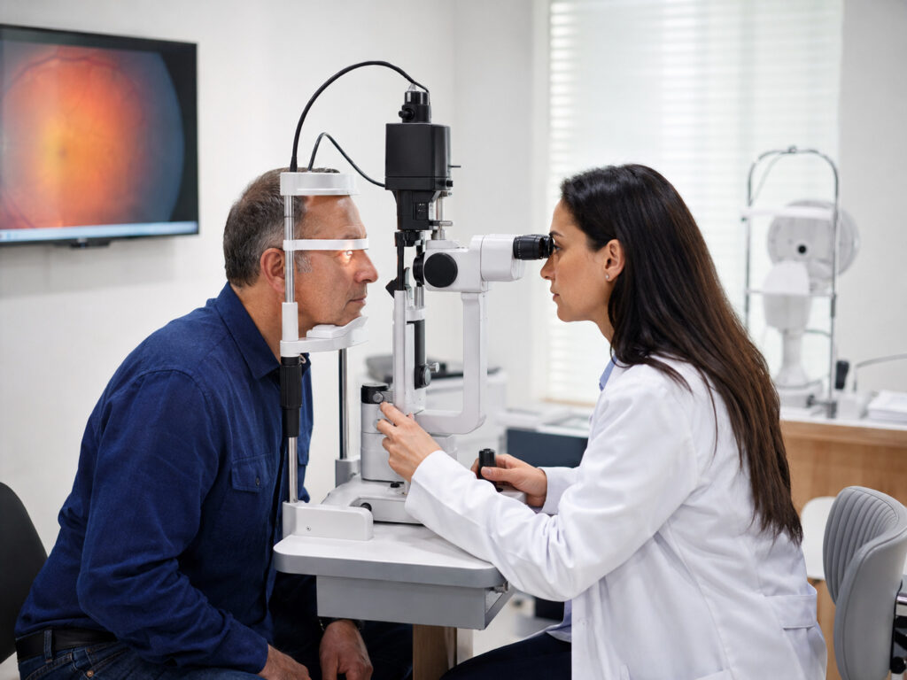 Examen ophtalmologique pour surveiller un glaucome chronique et préserver la vision